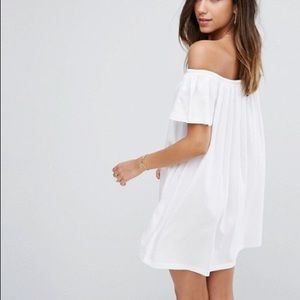 NWT! ASOS Off-Shoulder Mini Dress - White/US 2